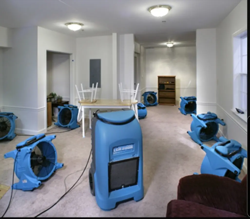 Air movers and dehumidifier setup for Water Extraction & Removal in West Bountiful